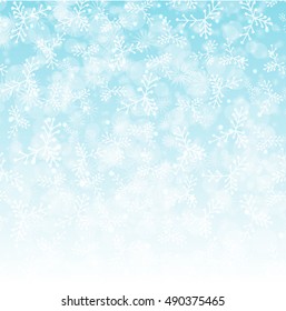 vector white winter snow illustration object on blue background. Web design, page sight, poster, banner, print, advertisement element