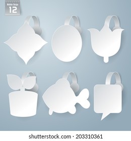 Vector blanco wobbler conjunto sobre fondo gris conjunto 12.