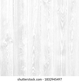 Vector white wood panel texture for backgrounds or design. Rustic grayscale wooden  wallpaper. White washed wood. Table top view. EPS10