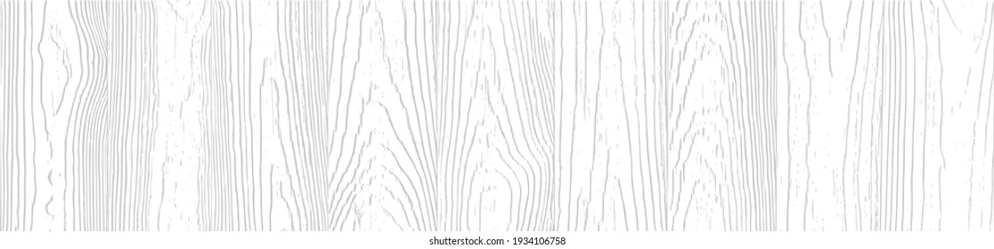 Vector white wood panel texture for backgrounds or design. Rustic grayscale wooden  wallpaper. White washed wood. Table top view. Wave line pattern. EPS10