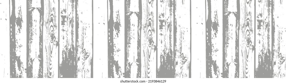 Vector white wood panel texture for backgrounds or design. Rustic grayscale wooden wallpaper. White washed wood. Table top view. Wave line pattern.