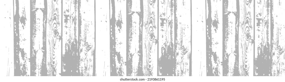 Vector white wood panel texture for backgrounds or design. Rustic grayscale wooden wallpaper. White washed wood. Table top view. Wave line pattern.