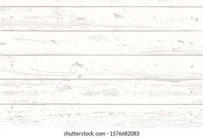 Vector white wooden planks texture. Shabby chic background. Distress wood backdrop.