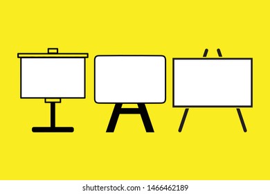 Vector Whiteboard icon design elements illustration on yellow background