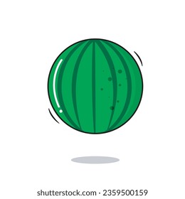 Icono De Fruta De La sandía Fresca Del Vector Estilo De Caricatura Sobre El Vector De Fondo Blanco Ilustración