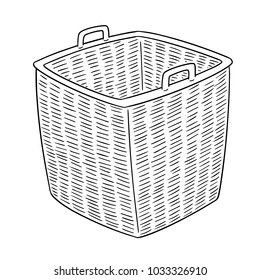 vector of wicker basket