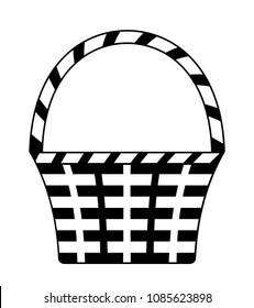 vector wicker basket isolated on white background