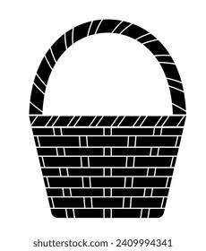 vector wicker basket isolated on white background