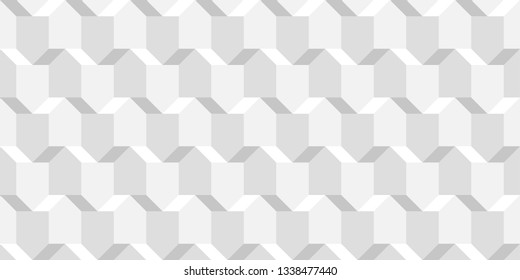 Vector wicker cubes texture, light geometric seamless pattern, design white background for you projects 