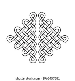 Vector wicker ornament. Hand drawn pattern decoration.