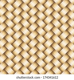 Vector wickerwork golden metallic seamless pattern background