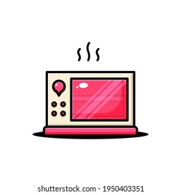 diseño de ilustración de wicrowave vectorial. El diseño de microondas con contorno es adecuado para pegatinas, iconos, mascotas, logotipos, imágenes prediseñadas y otros fines gráficos