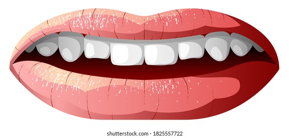 Vector wide grin in graphic style