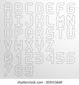 Vector wide monospaced outlined font