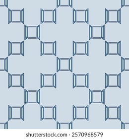 Vector Wide Opened Glass Window concept blue seamless pattern