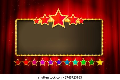 Vector Wide Stage Five Stars Empty Stock Vector (Royalty Free) 1748723963