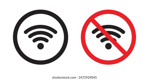 Vector Wifi Area And No Wifi icon