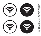 Vector Wifi Icon In Circle Set