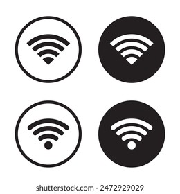 Vector Wifi Icon In Circle Set