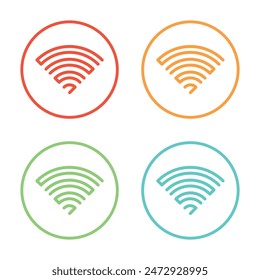 Vector Wifi Icon Circles Set In Multiple Color