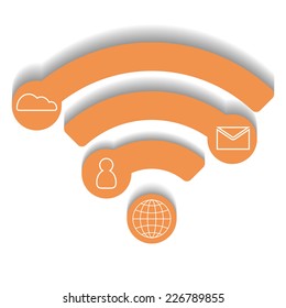 Vector wifi icon, infographic concept, orange design