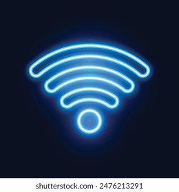 Vector Wifi Icon Neon Style