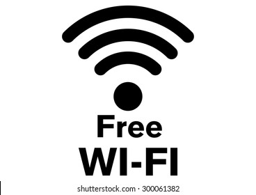 Vector wifi icon on white background. Free wifi zone logo
