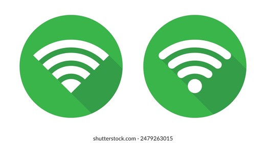 Vector Wifi Icons In Circle With Shadow