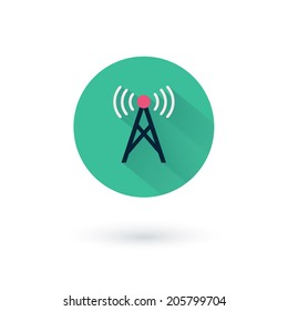 Vector wifi icons for remote access and communication via radio waves