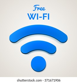 Vector Wi-fi signal isolated, Free wi-fi text