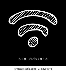Vector wifi sketch icon for web and mobile. Hand drawn, Illustration EPS10 great for any use.