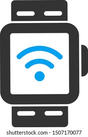 Vector Wi-Fi smart watches flat icon. Vector pictograph style is a flat symbol Wi-Fi smart watches icon on a white background.