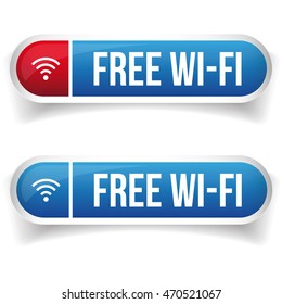 vector wifi symbol, free wifi button set