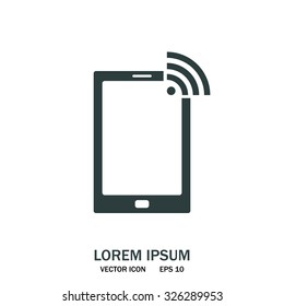 vector wifi symbol on smartphone