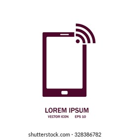 vector wifi symbol on smartphone