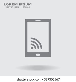 vector wifi symbol on smartphone