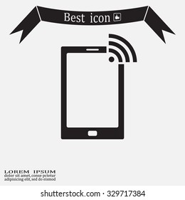 vector wifi symbol on smartphone