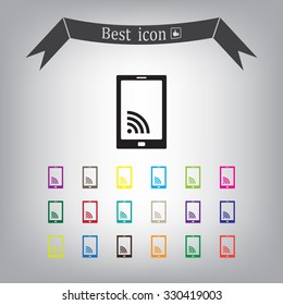 vector wifi symbol on smartphone