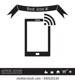 vector wifi symbol on smartphone