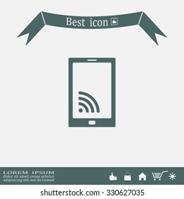 vector wifi symbol on smartphone