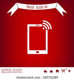 vector wifi symbol on smartphone