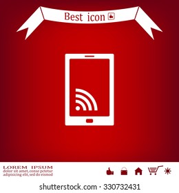 vector wifi symbol on smartphone