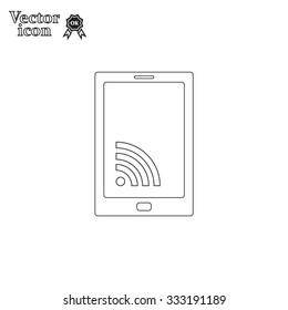 vector wifi symbol on smartphone