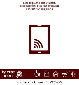 vector wifi symbol on smartphone