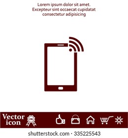 vector wifi symbol on smartphone