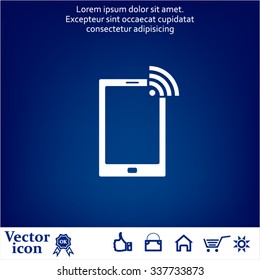 vector wifi symbol on smartphone