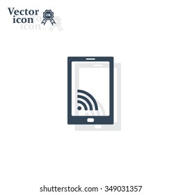 vector wifi symbol on smartphone
