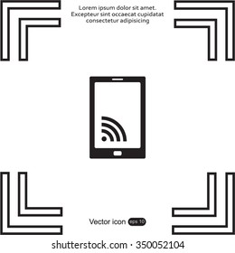 vector wifi symbol on smartphone