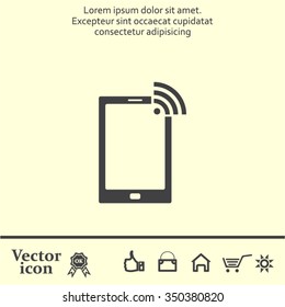 vector wifi symbol on smartphone