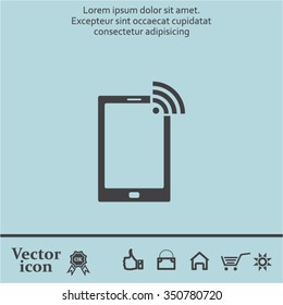 vector wifi symbol on smartphone